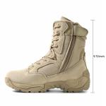 NORTIV 8 Mens Military Tactical Work Boots Hiking Side Zip Leather Outdoor Motorcycle Combat Boots Response,Size 10.5,Sand