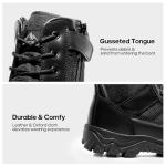 NORTIV 8 Men's Tactical Military Work Boots Side Zipper Outdoor Motorcycle Combat Boots 8 Inches 2.0 Trooper-pro,Size 10,Black,TROOPER-PRO