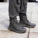 NORTIV 8 Men's Military Tactical Boot Lightweight Comfortable Boots for Work All Day Side Zipper Motorcycle Combat Hiking Boots Metrostrike(8-9 Inches),Size 11,Black