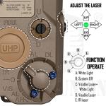 ACTIONUNION Airsoft PEQ-15 Pro IR Laser + UHP Visible Green Laser + White LED Flashlight (Tan)