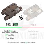 ACTIONUNION Airsoft PEQ-15 Pro IR Laser + UHP Visible Green Laser + White LED Flashlight (Tan)