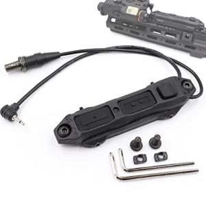 Jmtac Augmented Dual Remote Pressure Switch Assembly for M Series Scout Light and PEQ Box 2.5 Plug Double Tape Switches (Black-2.5 Plug)