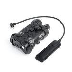 NOBUHIRO Tactical Airsoft Laser ONLY with Steady + Strobe White LED Flashlight 2 Modes, Upgrade PEQ Box with Remote Pressure Switch, Fit for AEG GBB CQB 20mm Picatinny Rail