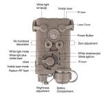 Airsoft Aiming Laser,Upgrade PEQ Box with IR Laser + Green Laser Sight + Strobe/Steady White LED Flashlight, Suitable for 20mm Picatinny Rail AEG GBB CQB (Tan)