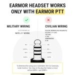 EARMOR Tactical Kenwood, Baofeng Version PTT Military Standard 7.0 Plug for Radio Adapter Black
