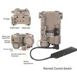 Airsoft Aiming Laser,Upgrade PEQ Box with IR Laser + Green Laser Sight + Strobe/Steady White LED Flashlight, Suitable for 20mm Picatinny Rail AEG GBB CQB (Tan)