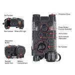 NOBUHIRO Tactical Airsoft Laser ONLY with Steady + Strobe White LED Flashlight 2 Modes, Upgrade PEQ Box with Remote Pressure Switch, Fit for AEG GBB CQB 20mm Picatinny Rail