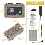 Airsoft Aiming Laser,Upgrade PEQ Box with IR Laser + Green Laser Sight + Strobe/Steady White LED Flashlight, Suitable for 20mm Picatinny Rail AEG GBB CQB (Tan)