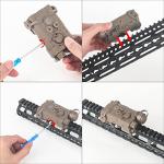 Airsoft Aiming Laser,Upgrade PEQ Box with IR Laser + Green Laser Sight + Strobe/Steady White LED Flashlight, Suitable for 20mm Picatinny Rail AEG GBB CQB (Tan)