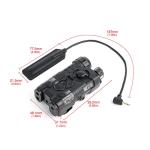 NOBUHIRO Tactical Airsoft Laser ONLY with Steady + Strobe White LED Flashlight 2 Modes, Upgrade PEQ Box with Remote Pressure Switch, Fit for AEG GBB CQB 20mm Picatinny Rail