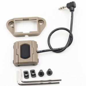 Remote Pressure Switch for 3.5mm Plugs DBAL-A2 / PEQ 15 Laser Tape Switch, Switch with Mlok/Keymod/20mm Picatinny Rail Three switchable Mount. (3.5mm Plug-Tan)