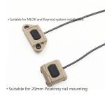 Remote Pressure Switch for 3.5mm Plugs DBAL-A2 / PEQ 15 Laser Tape Switch, Switch with Mlok/Keymod/20mm Picatinny Rail Three switchable Mount. (3.5mm Plug-Tan)