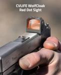 CVLIFE WolfCloak C02 Motion Awake 2MOA Red Dot Scope for RMR Cut Footprint, Shockproof and Waterproof Red Dot Sight, Red Dot with Adapter Plate for MOS and 21mm Picatinny Base