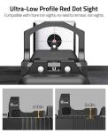CVLIFE WolfCloak X02 Motion Awake Red Dot Sight for RMR Cut Footprint, 3 MOA Red Dot Open Reflex Optics Sight, 24mm Lens Red Dot Scope for Full-Sized Pistols, Adapter for MOS & 21mm Picatinny Base