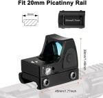 RMR Red Dot Sight, Tactical 20mm Red Dot Sight 3 MOA Pistol Scope Adjustable Brightness with Glock Mount, Reflex Sight Pistol Scope Red Dot Scope Shockproof