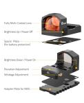 CVLIFE WolfCloak X02 Motion Awake Red Dot Sight for RMR Cut Footprint, 3 MOA Red Dot Open Reflex Optics Sight, 24mm Lens Red Dot Scope for Full-Sized Pistols, Adapter for MOS & 21mm Picatinny Base
