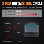 ohhunt RD U2MR Shake Awake Micro Red Dot Sight Compatible with RMR Cut Multiple Reticle 3 MOA Dot and 36 MOA Circle