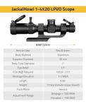 CVLIFE JackalHowl 1-4x20 LPVO Rifle Scope with Cantilever Mount, Illuminated BDC Reticle Rimfire Scope Compact Riflescope with Zero Reset for Hunting