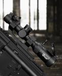 CVLIFE JackalHowl 1-4x20 LPVO Rifle Scope with Cantilever Mount, Illuminated BDC Reticle Rimfire Scope Compact Riflescope with Zero Reset for Hunting