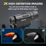 BINOCK NVG30 Helmet Night Vision Monoculars, PVS-14 Long Range Infrared Digital Goggles with 4 Color Modes 1-4X Magnification, Day&Night Use NVG WiFi for Camping Surveillance