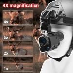 BINOCK NVG30 Helmet Night Vision Monoculars, PVS-14 Long Range Infrared Digital Goggles with 4 Color Modes 1-4X Magnification, Day&Night Use NVG WiFi for Camping Surveillance