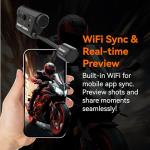 RunCam Helmet Camera,1080P Bendable Action Camera with 7 Hours Recording with App Control for Airsoft Riding Cycling Climbing Outdoor Sports