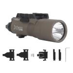 Zhongren X300-A Universal LED Tactical Flashlight 800-Lumen with Replaceable Slot Mount for Pistol and WeaponLight or Helmet ARC Rail (Tan)