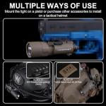 Zhongren X300-A Universal LED Tactical Flashlight 800-Lumen with Replaceable Slot Mount for Pistol and WeaponLight or Helmet ARC Rail (Tan)