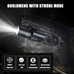 TEEWOOM Tactical Flashlight 300U Style Weapon Light 1200 Lumens Pistol Flashlight Picatinny Flashlight Black