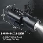 TEEWOOM Tactical Flashlight 300U Style Weapon Light 1200 Lumens Pistol Flashlight Picatinny Flashlight Black