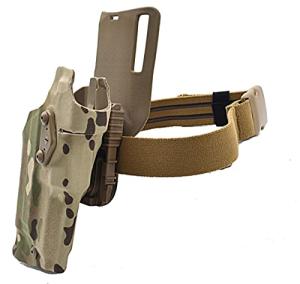 Mid-Low Ride Holster Platform Adapter Universal Belt Loop Receiver Plate Mounts Tactical Hand Gun Holster with Elastic Leg Strap (cp Holster 1#)