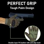 Sutekus Tactical Gloves Hard Knuckle Gloves with Touchscreen Fingers Hand Gear for Hiking, Camping, Hunting, Combat, Shooting, Cycling, Motorcycle (Green, Medium)