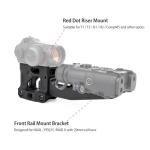 rdzzwxw Red Dot Riser Picatinny Riser Mount, 2" Red Dot Sight Laser Combo Mount, Tactical Optic Riser with Front Extended Riser Mount, for T1 T2 H1 H2 Optic Scope Laser Sight