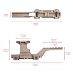 NECARL Tactical Group Type HY Mount Red Dot Riser Mount Laser Combo Adapter Mount Base Picatinny Rail Riser Scope Mount for T1 T2 Optic Scope Sight Holographic