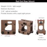 Phoking Red Dot Riser Mount Picatinny Riser Mounts for T1 T2 H1 H2 Optic Sight Accepts All Footprint Optics
