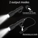 Phoking Tactical Flashlight Rifle Weapon Light M600C Mlok Flashlight LED White Light Tactical Light with Pressure Switch Black