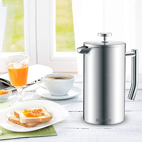 Large Stainless Steel French Press Coffee Maker - 1.5L