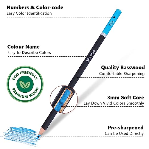 72-Color Soft Core Colored Pencils Set for Artists