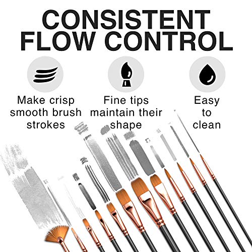 12-Piece Professional Paint Brush Set - Ideal for All Painting Styles