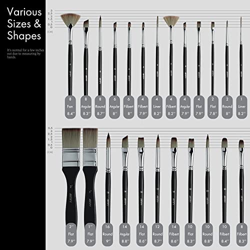 Artify 24pc Expert Brush Set for Acrylic, Oil, Watercolor