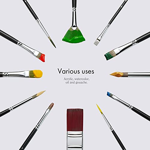 Artify 24pc Expert Brush Set for Acrylic, Oil, Watercolor