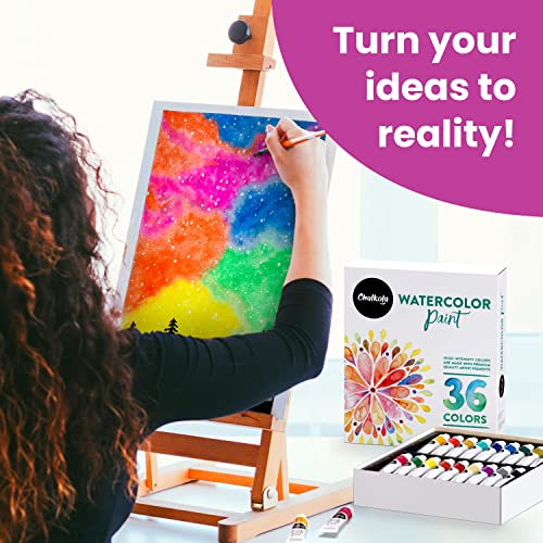 Watercolor Paint Set - 36 Tubes & Brushes