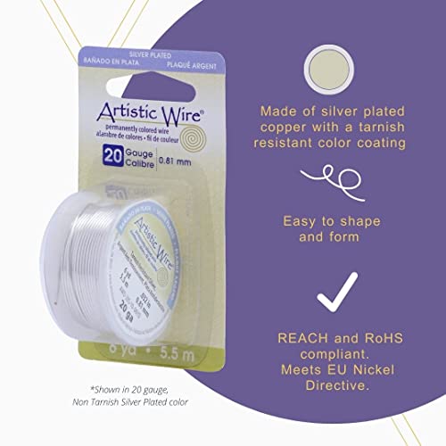 26 Gauge Silver Plated Artistic Wire, 15 yd