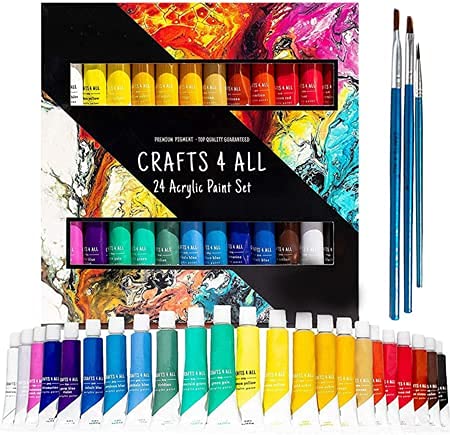24 Premium Acrylic Paint Set for Multiple Surfaces