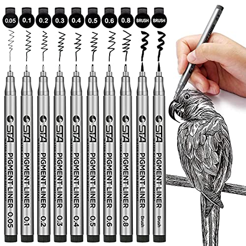 PANDAFLY Black Micro-Pen Fineliner Ink Pens
