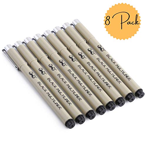Mr. Pen Multiliner, Schwarz, 8 Stück