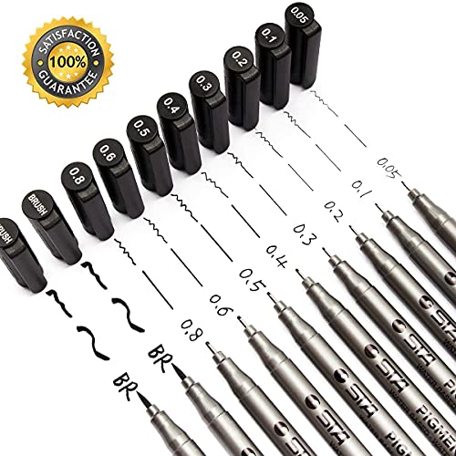 PANDAFLY Black Micro-Pen Fineliner Ink Pens