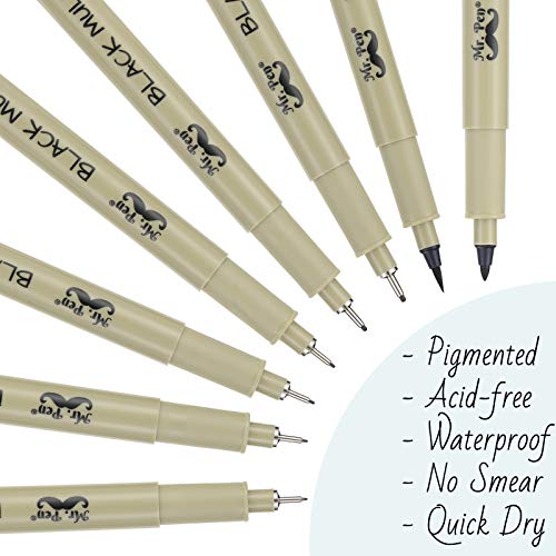 Mr. Pen Multiliner, Schwarz, 8 Stück