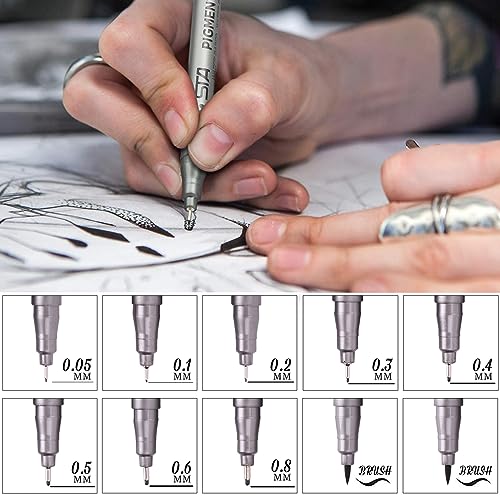 PANDAFLY Black Micro-Pen Fineliner Ink Pens