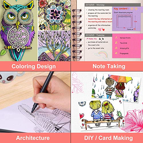 18-Color Fine Tip Journaling Pens for Art & Office